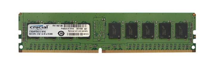 CT8G4RFS4213.18FA2 Crucial 8GB PC4-17000 DDR4-2133MHz Registered ECC CL15 288-Pin DIMM 1.2V Single Rank Memory Module