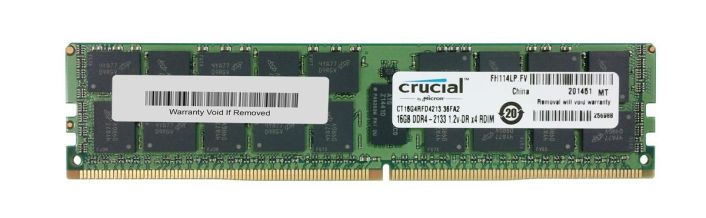 CT16G4RFD4213.36FA2 Crucial 16GB PC4-17000 DDR4-2133MHz Registered ECC CL15 288-Pin DIMM 1.2V Dual Rank Memory Module