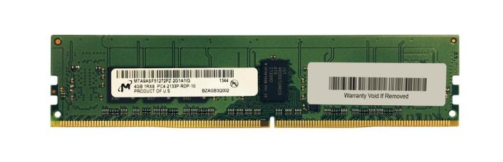 MTA9ASF51272PZ-2G1A1 Micron 4GB PC4-17000 DDR4-2133MHz Registered ECC CL15 288-Pin DIMM 1.2V Single Rank Memory Module