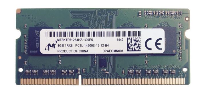 MT8KTF51264HZ-1G9E5 Micron 4GB PC3-14900 DDR3-1866MHz non-ECC Unbuffered CL13 SoDimm 1.35V Low Voltage Single Rank Memory Module