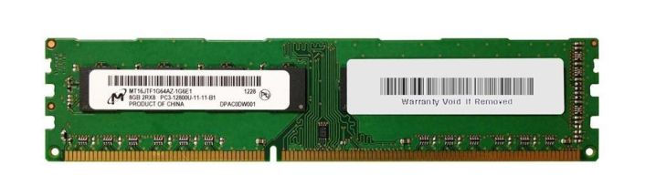 MT16KTF1G64AZ-1G9 Micron 8GB PC3-14900 DDR3-1866MHz non-ECC Unbuffered CL13 240-Pin DIMM Dual Rank 1.35V Low Voltage Memory Module