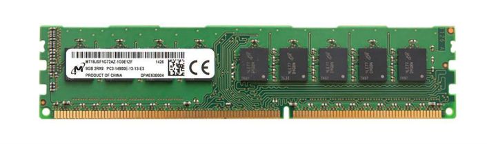 MT18JSF1G72AZ-1G9E1 Micron 8GB PC3-14900 DDR3-1866MHz ECC Unbuffered CL13 240-Pin DIMM Dual Rank Memory Module