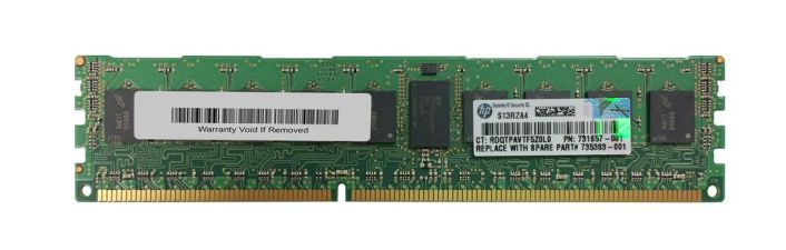 735303-001 HP 8GB PC3-14900 DDR3-1866MHz ECC Registered CL13 240-Pin DIMM 1Gx4 Memory Module