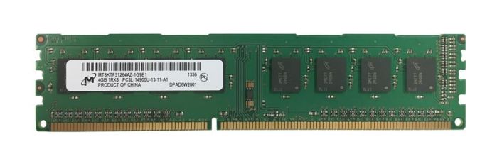 MT8KTF51264AZ-1G9E1 Micron 4GB PC3-14900 DDR3-1866MHz non-ECC Unbuffered CL13 240-Pin DIMM Single Rank 1.35V Low Voltage Memory Module