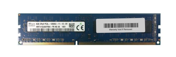 HMT41GU6AFR8A-PBN0 Hynix 8GB PC3-12800 DDR3-1600MHz non-ECC Unbuffered CL11 240-Pin DIMM 1.35V Low Voltage Dual Rank Memory Module