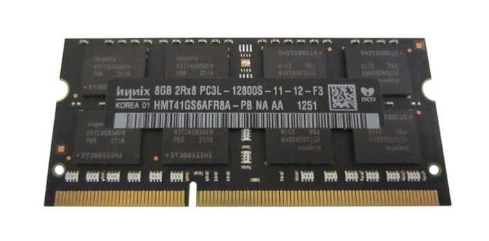 HMT41GS6AFR8A-PBNA Hynix 8GB PC3-12800 DDR3-1600MHz non-ECC Unbuffered CL11 204-Pin SoDimm 1.35V Low Voltage Dual Rank Memory Module