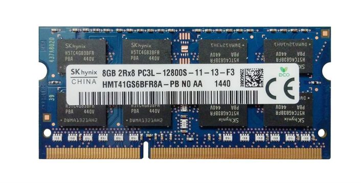 HMT41GS6BFR8A-PBN0-AA Hynix 8GB PC3-12800 DDR3-1600MHz non-ECC Unbuffered CL11 204-Pin SoDimm 1.35V Low Voltage Dual Rank Memory Module