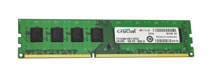 CT51264BA160B.C16FED2 Crucial 4GB PC3-12800 DDR3-1600MHz non-ECC Unbuffered CL11 240-Pin DIMM Memory Module