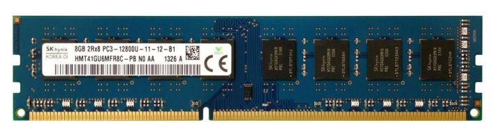 HMT41GU6MFR8C-PB Hynix 8GB PC3-12800 DDR3-1600MHz non-ECC Unbuffered CL11 240-Pin DIMM Dual Rank Memory Module