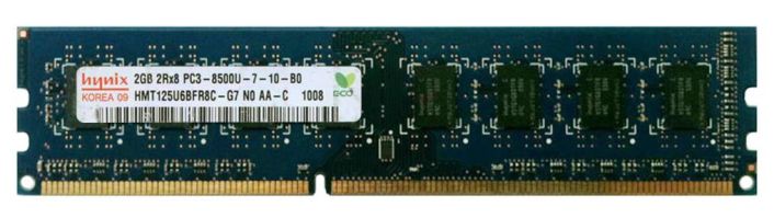 HMT125U6BFR8C-G7N0-AA-C Hynix 2GB PC3-8500 DDR3-1066MHz non-ECC Unbuffered CL7 240-Pin DIMM Dual Rank Memory Module