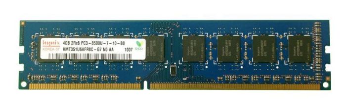 HMT351U6AFR8C-G7N0 Hynix 4GB PC3-8500 DDR3-1066MHz non-ECC Unbuffered CL7 240-Pin DIMM Dual Rank Memory Module