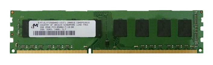 MT16JTF25664AZ-1G1 Micron 2GB PC3-8500 DDR3-1066MHz non-ECC Unbuffered CL7 240-Pin DIMM Dual Rank Memory Module