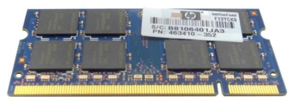 463410-352 HP 4GB PC2-6400 DDR2-800MHz non-ECC Unbuffered CL6 200-Pin SoDimm Dual Rank Memory Module