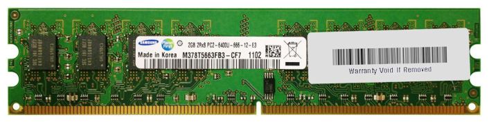 M378T5663FB3-CF7 Samsung 2GB PC2-6400 DDR2-800MHz non-ECC Unbuffered CL6 240-Pin DIMM Dual Rank Memory Module