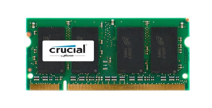 CT25664AC800.M16FJ3 Crucial 2GB PC2-6400 DDR2-800MHz non-ECC Unbuffered CL6 200-Pin SoDimm Dual Rank Memory Module