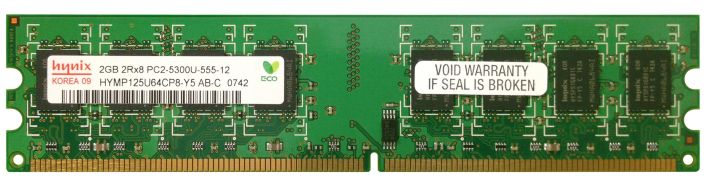 HYMP125U64CP8-Y5-AB-C Hynix 2GB PC2-5300 DDR2-667MHz non-ECC Unbuffered CL5 240-Pin DIMM Dual Rnk Memory Module