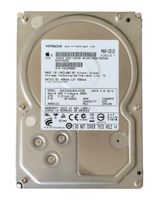655-1563B Apple 2TB 7200RPM SATA 3Gbps 32MB Cache 3.5-inch Internal Hard Drive