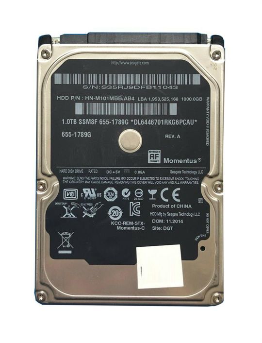 655-1789G Apple 1TB 5400RPM SATA 3Gbps 8MB Cache 2.5-inch Internal Hard Drive