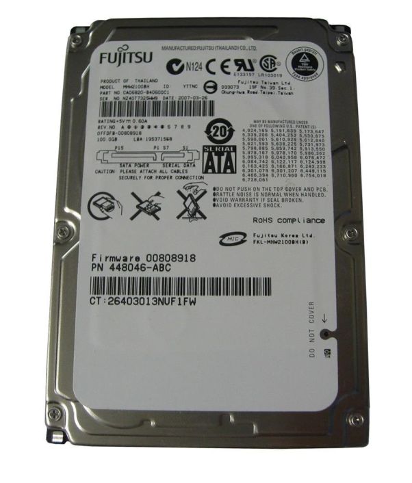 MHW2100BH Fujitsu Mobile 100GB 5400RPM SATA 1.5Gbps 8MB Cache 2.5-inch Internal Hard Drive