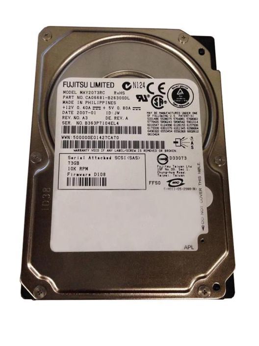MAY2073RC Fujitsu Enterprise 73.5GB 10000RPM SAS 3Gbps 8MB Cache 2.5-inch Internal Hard Drive