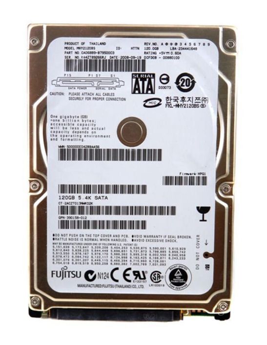 MHY2120BS Fujitsu Mobile 120GB 5400RPM SATA 1.5Gbps 8MB Cache 2.5-inch Internal Hard Drive