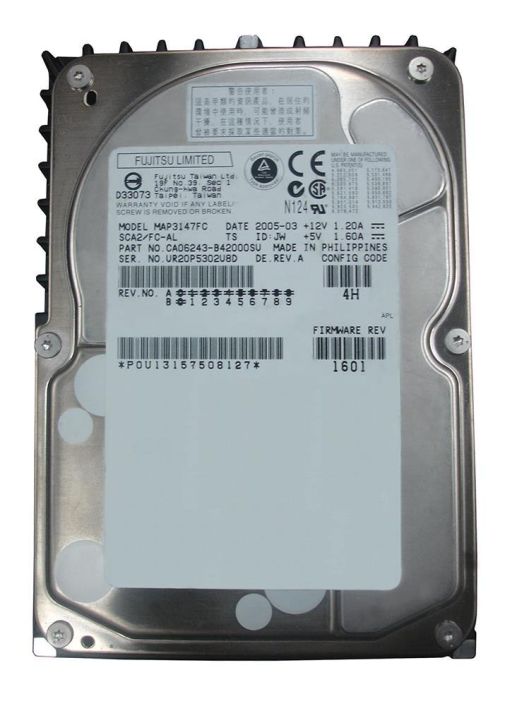 MAP3147FC Fujitsu Enterprise 147GB 10000RPM Fibre Channel 2Gbps 8MB Cache 3.5-inch Internal Hard Drive