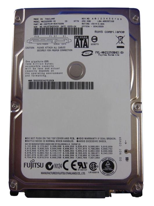 MHZ2250BH Fujitsu Mobile 250GB 5400RPM SATA 3Gbps 8MB Cache 2.5-inch Internal Hard Drive