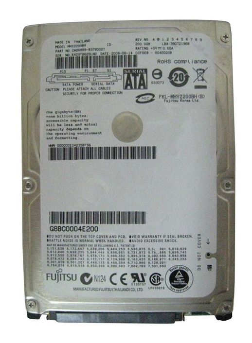 MHY2200BH Fujitsu Mobile 200GB 5400RPM SATA 1.5Gbps 8MB Cache 2.5-inch Internal Hard Drive