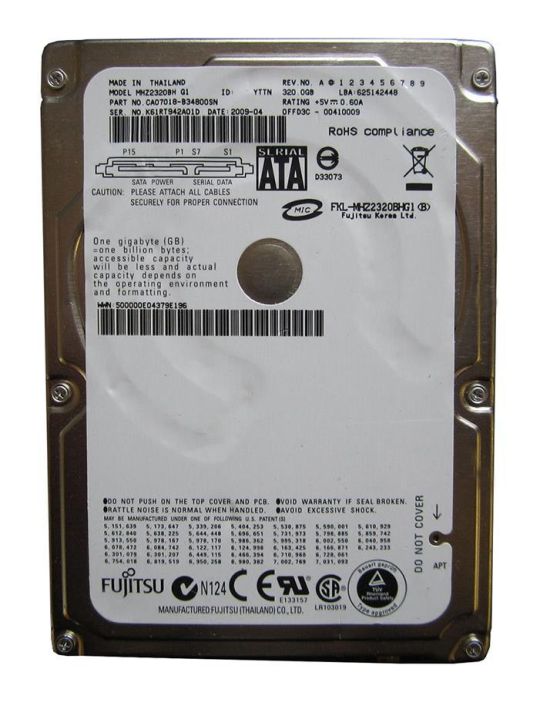 MHZ2320BH Fujitsu Mobile 320GB 5400RPM SATA 3Gbps 8MB Cache 2.5-inch Internal Hard Drive