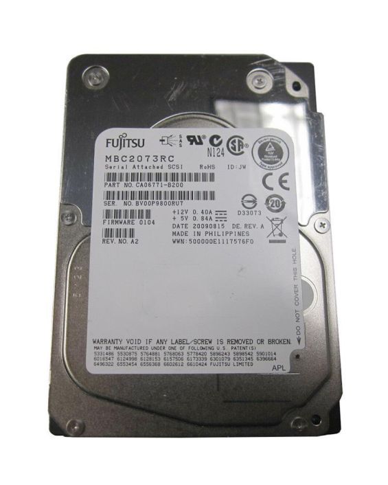 MBC2073RC-02 Fujitsu Enterprise 73.5GB 15000RPM SAS 3Gbps 16MB Cache 2.5-inch Internal Hard Drive