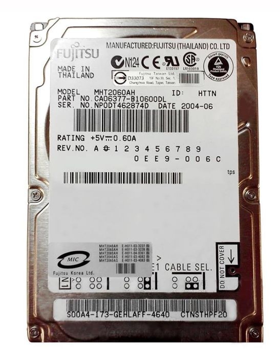 MHT2060AHR Fujitsu Mobile 60GB 5400RPM ATA-100 8MB Cache 2.5-inch Internal Hard Drive