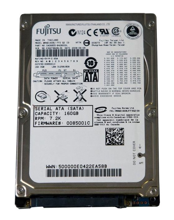 MHW2160BJ Fujitsu Mobile 160GB 7200RPM SATA 3Gbps 8MB Cache 2.5-inch Internal Hard Drive