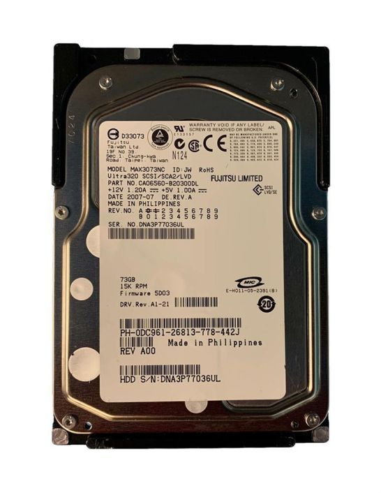 MAX3073NCII Fujitsu Enterprise 73.5GB 15000RPM Ultra-320 SCSI 80-Pin 8MB Cache 3.5-inch Internal Hard Drive