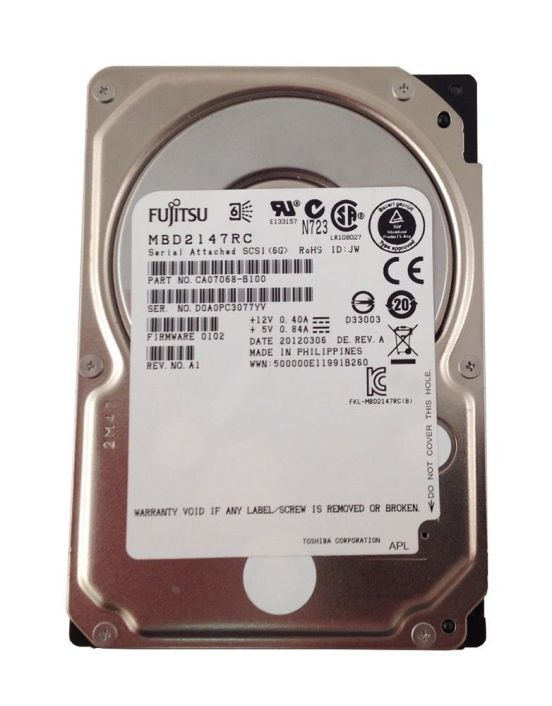 MBD2147RC-CISCO Fujitsu Enterprise 147GB 10000RPM SAS 6Gbps 16MB Cache 2.5-inch Internal Hard Drive