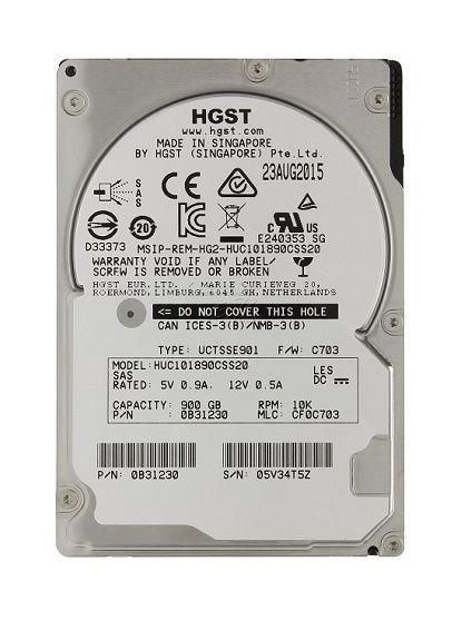 HUC101890CSS20 Hitachi 900GB 10000RPM SAS 12Gbps 2.5-inch Internal Hard Drive