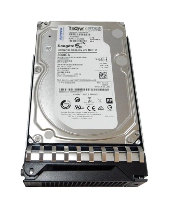 4XB0G88715-06 Lenovo 6TB 7200RPM SAS 12Gbps Hot Swap 128MB Cache (512e) 3.5-inch Internal Hard Drive for ThinkServer Gen5