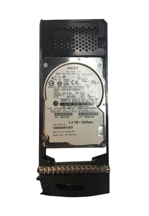X342A-R6 NetApp 1.2TB 10000RPM SAS 12Gbps 2.5-inch Internal Hard Drive for DS224C