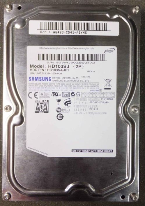 HE103SJ Samsung Spinpoint F3R 1TB 7200RPM SATA 3Gbps 32MB Cache 3.5-inch Internal Hard Drive