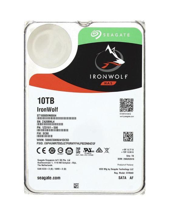 ST10000VN0004 Seagate IronWolf 10TB 7200RPM SATA 6Gbps 256MB Cache 3.5-inch Internal Hard Drive