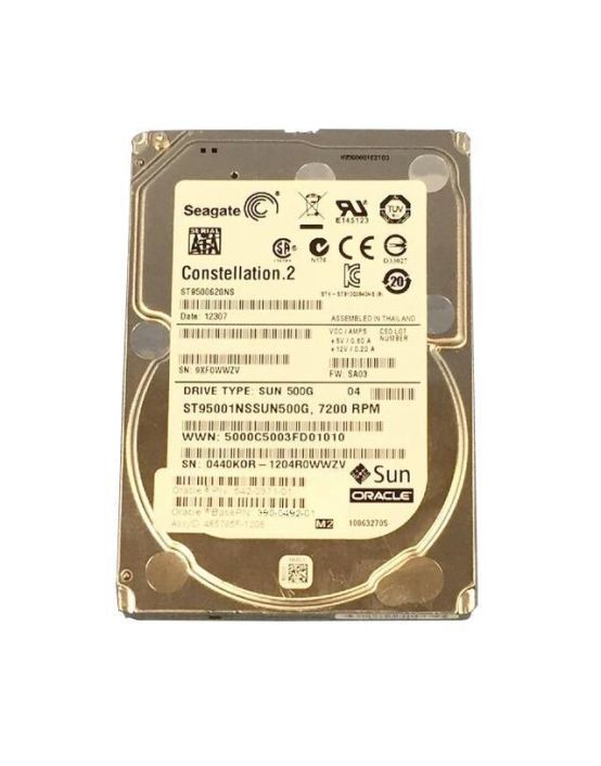 390-0492-01 Sun 500GB 7200RPM SATA 6Gbps 64MB Cache 2.5-inch Internal Hard Drive