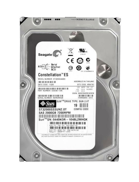 542-0274 Sun 2TB 7200RPM SAS 6Gbps Hot Swap 16MB Cache 3.5-inch Internal Hard Drive