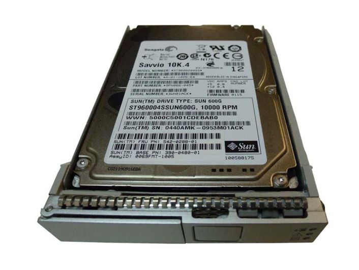 542-0288 Sun 600GB 10000RPM SAS 6Gbps 16MB Cache 2.5-inch Internal Hard Drive with Bracket for SPARC Enterprise T5440