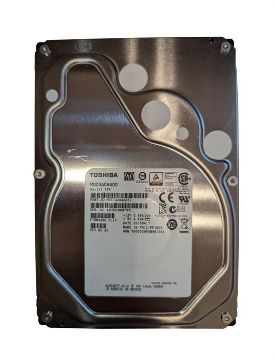 MD03ACA400V Toshiba Surveillance 4TB 7200RPM SATA 6Gbps 64MB Cache 3.5-inch Internal Hard Drive