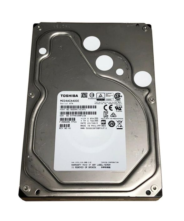 MC04ACA400E Toshiba Enterprise Cloud 4TB 7200RPM SATA 6Gbps 128MB Cache (512e) 3.5-inch Internal Hard Drive