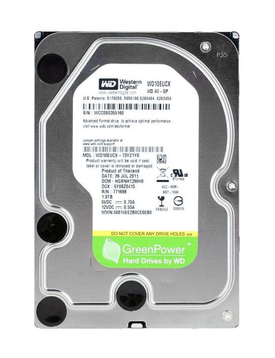 WD10EUCX Western Digital AV-GP 1TB 5400RPM SATA 6Gbps 16MB Cache 3.5-inch Internal Hard Drive