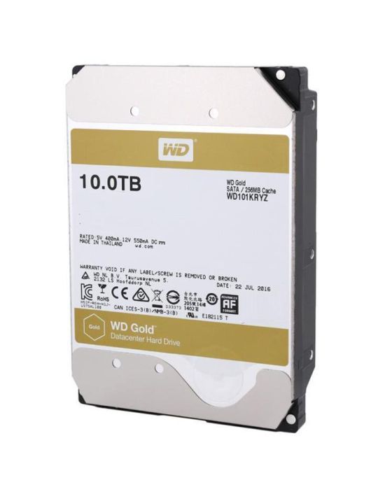 WD101KRYZSP Western Digital Gold 10TB 7200RPM SATA 6Gbps 256MB Cache 3.5-inch Internal Hard Drive