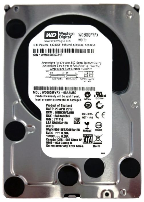 WD3009FYPX Western Digital RE4-GP 3TB 5400RPM SATA 6Gbps 64MB Cache 3.5-inch Internal Hard Drive