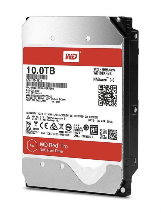 WD101KFBX Western Digital Red Pro 10TB 7200RPM SATA 6Gbps 256MB Cache 3.5-inch Internal Hard Drive