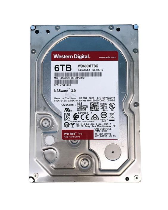 WD6002FFBX Western Digital Red Pro 6TB 7200RPM SATA 6Gbps 128MB Cache 3.5-inch Internal Hard Drive