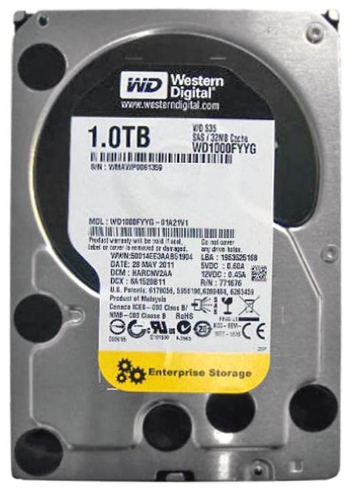 WD1000FYYG Western Digital RE 1TB 7200RPM SAS 6Gbps 32MB Cache 3.5-inch Internal Hard Drive